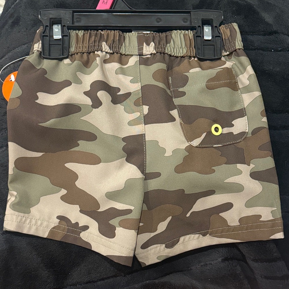 Camouflage Baby Swim Shorts with Neon Drawstring. Size 18 months new with tags - Picture 2 of 3